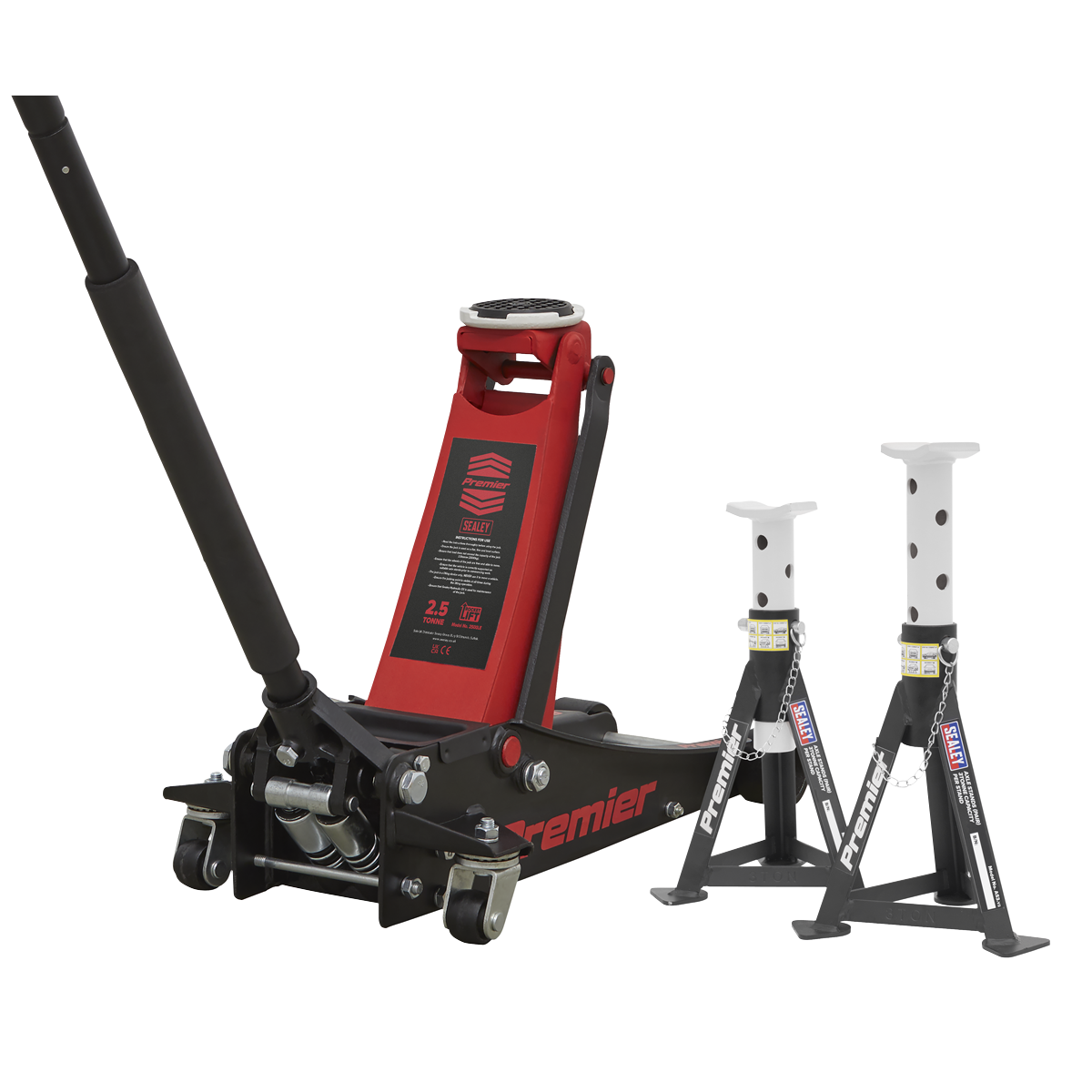 Trolley Jack 2.5tonne & Axle Stands (Pair) 3tonne per Stand Combo