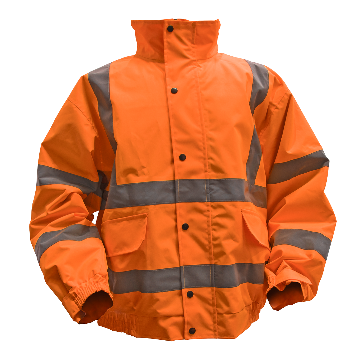 Hi-Vis Orange Jacket with Quilted Lining & Elasticated Waist – Large