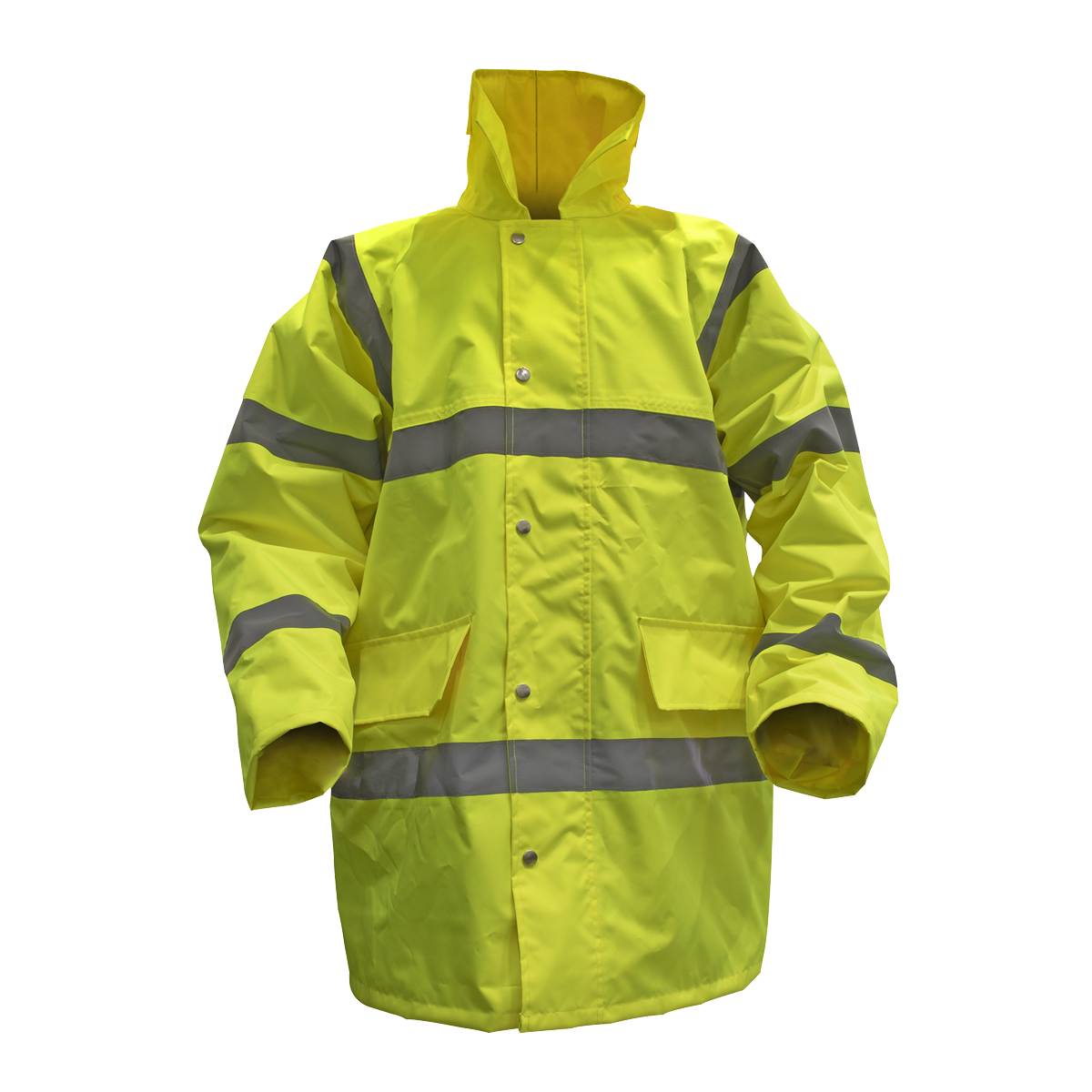 Hi-Vis Yellow Motorway Jacket with Quilted Lining – Large