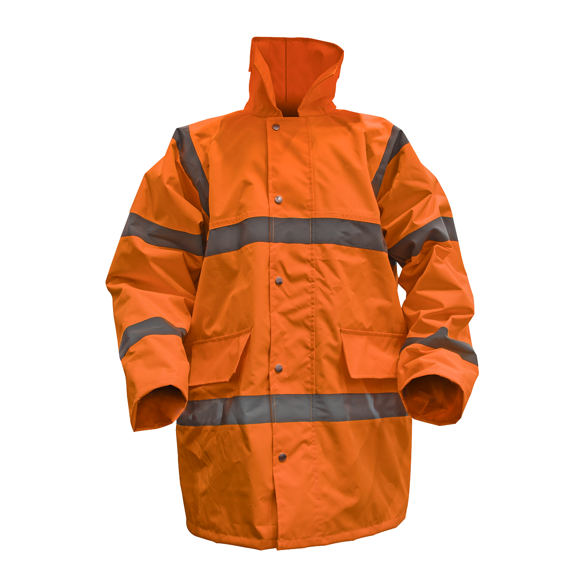 Hi-Vis Orange Motorway Jacket with Quilted Lining – X-Large