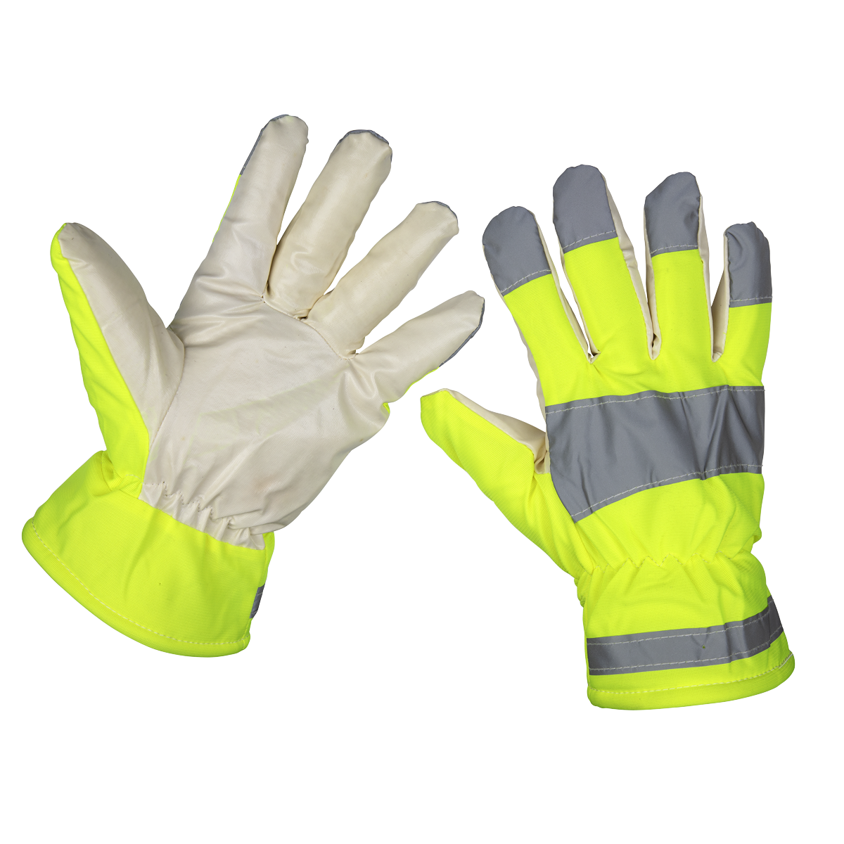 Yellow Hi-Vis Warm Hand Gloves – One-Size Pair
