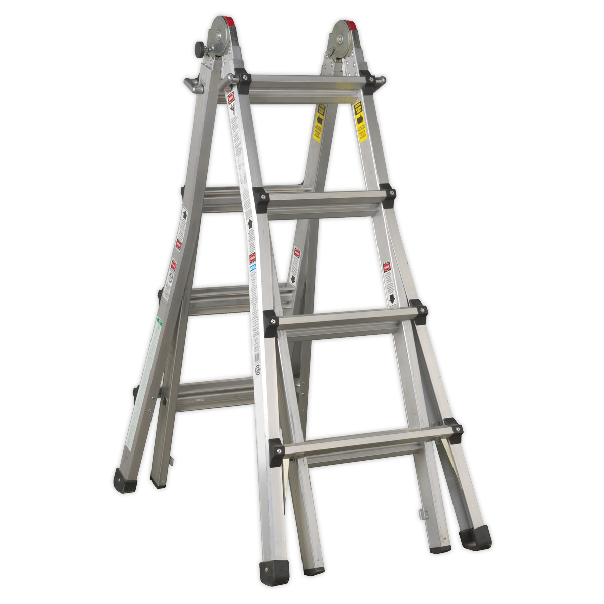 Aluminium Telescopic Ladder 4-Way EN 131 Adjustable Height
