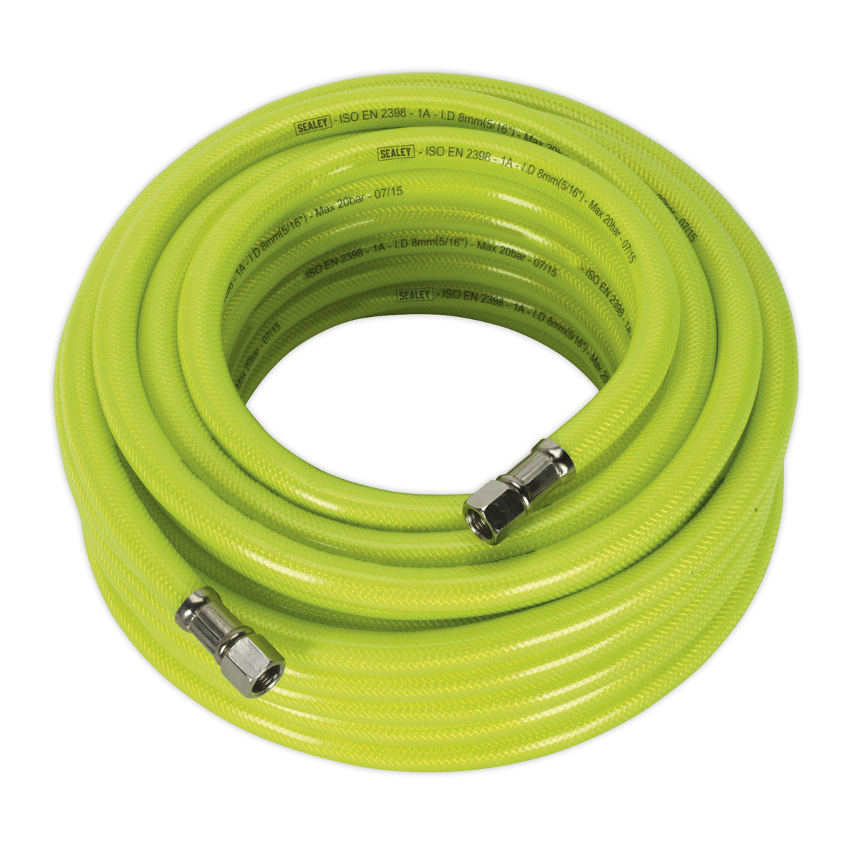 Air Hose High-Visibility 15m x Ø8mm with 1/4″BSP Unions