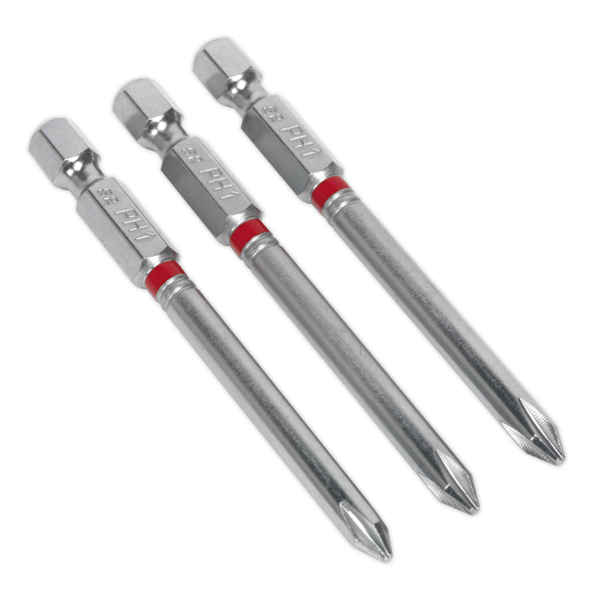 Power Tool Bit Phillips #1 Colour-Coded S2 75mm Pack of 3