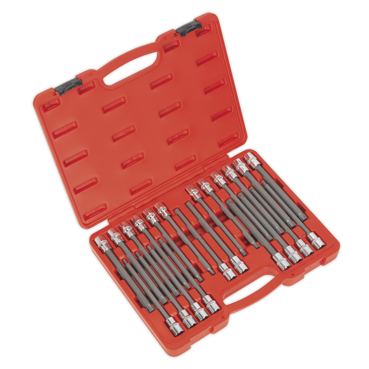 TRX-Star/Spline/Hex/Ribe Socket Bit Set 22pc 1/2″Sq Drive 200mm