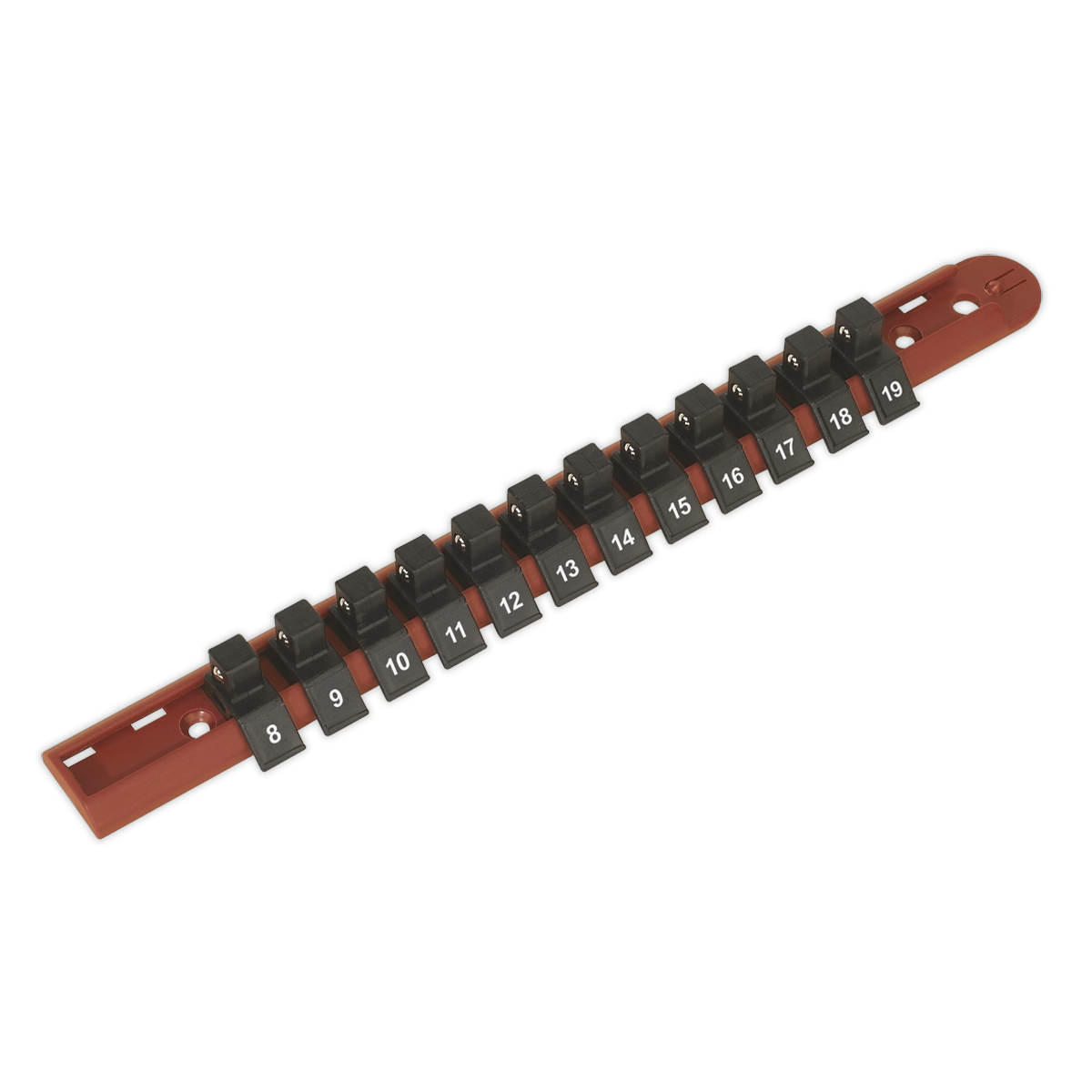 Socket Retaining Rail with 12 Clips 3/8″Sq Drive