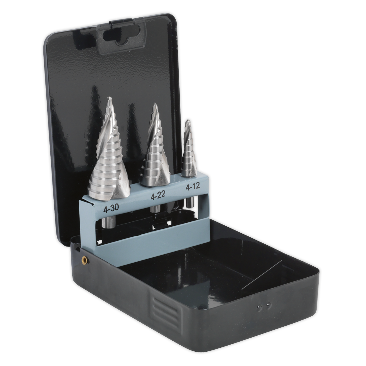 HSS 4341 Step Drill Bit Set 3pc Spiral Flute