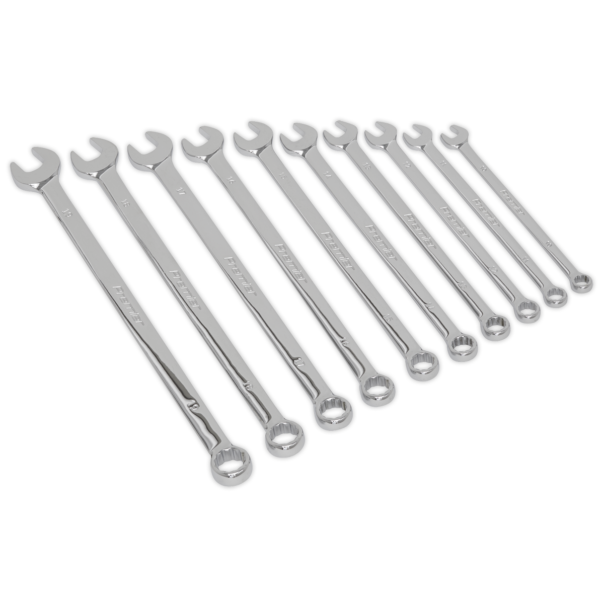 Combination Spanner Set 10pc Extra-Long Metric