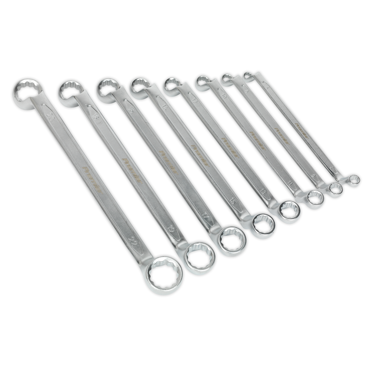 Offset Double End Ring Spanner Set 8pc Metric