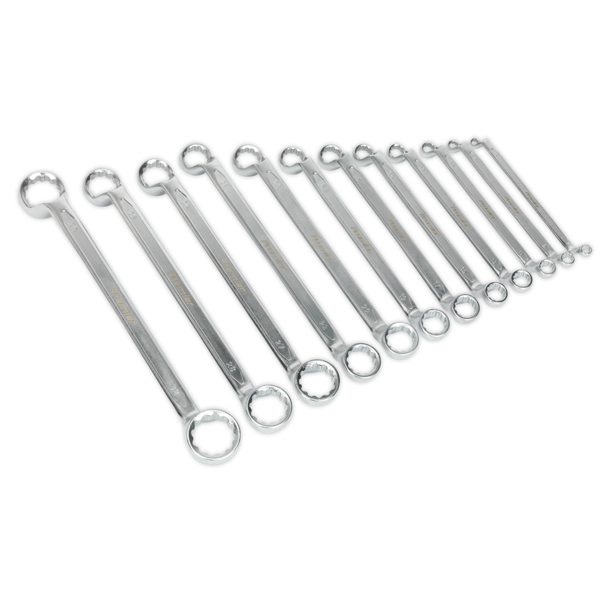 Offset Double End Ring Spanner Set 12pc Metric