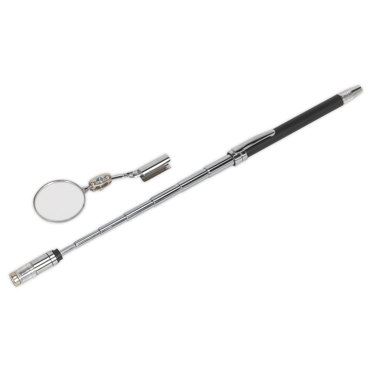 Telescopic Magnetic Pick-Up Tool with LED Light, Inspection Mirror & Washer Jet Tool