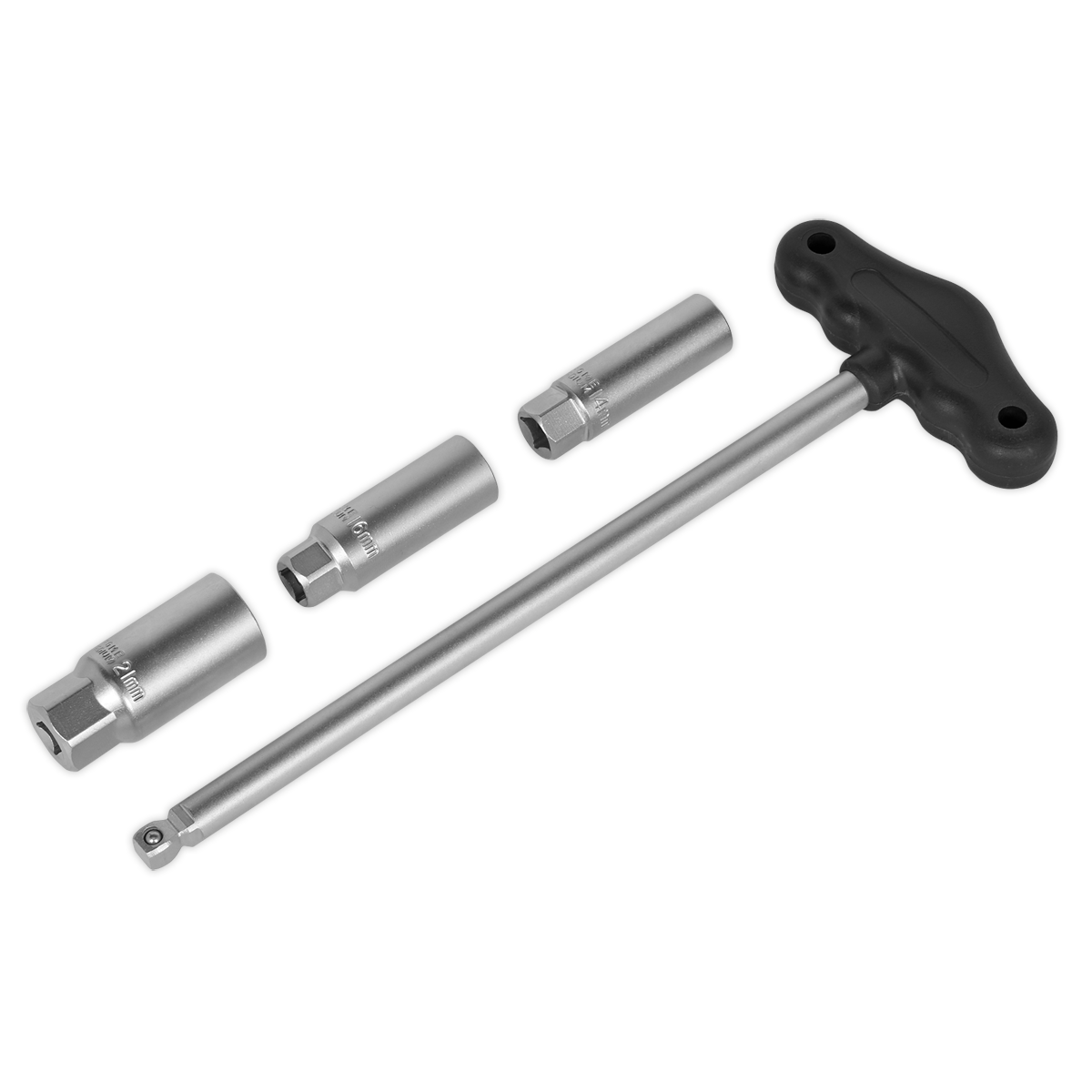 T-Bar & Rubber Insert Spark Plug Socket Set 4pc 3/8″Sq Drive