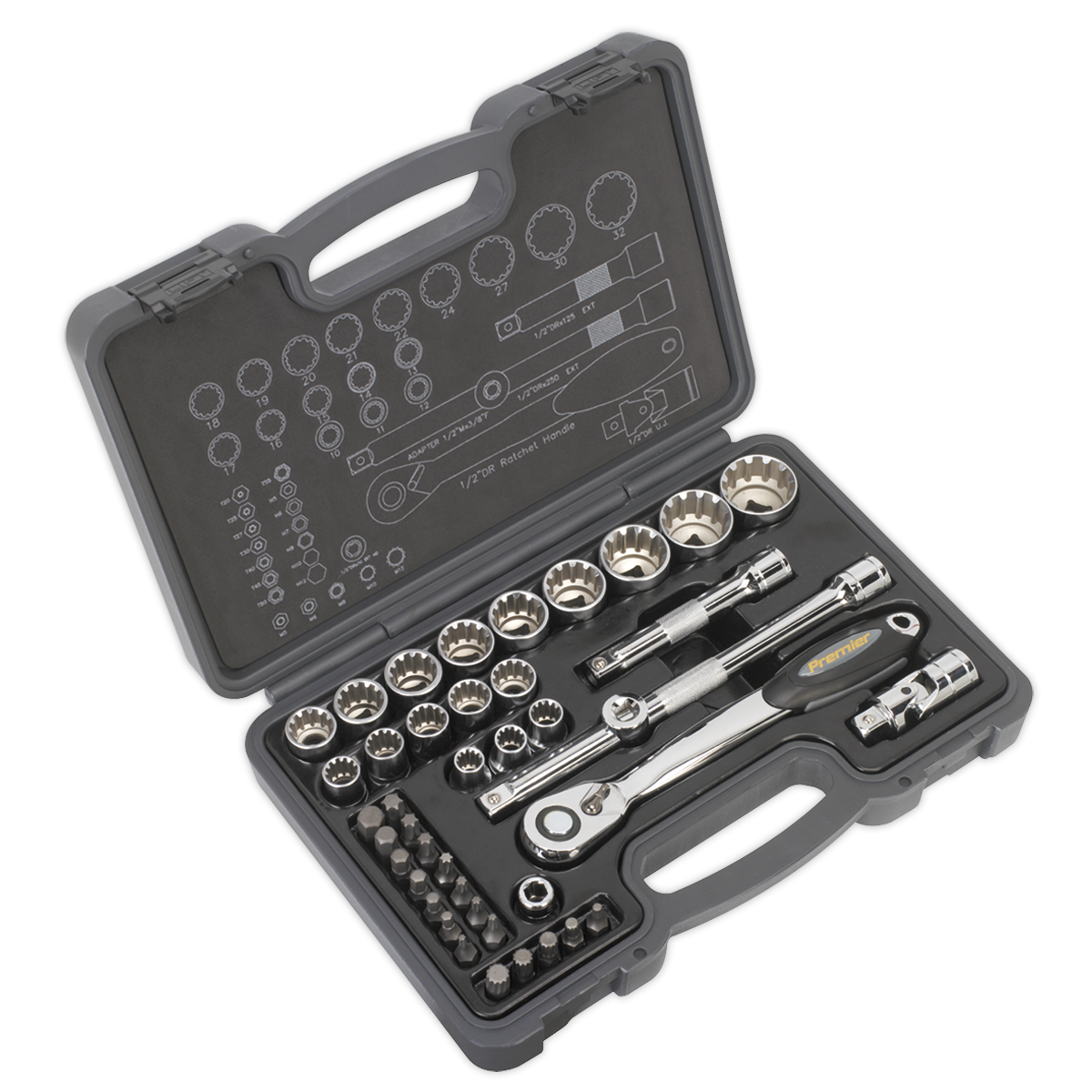 Socket & Bit Set 42pc 1/2″Sq Drive Total Drive®