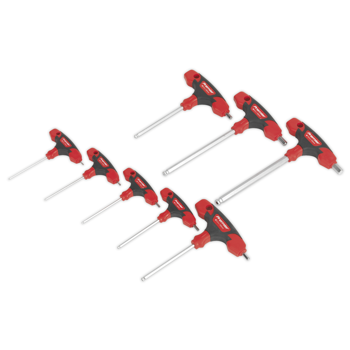 Ball-End Hex Key Set 8pc T-Handle Metric