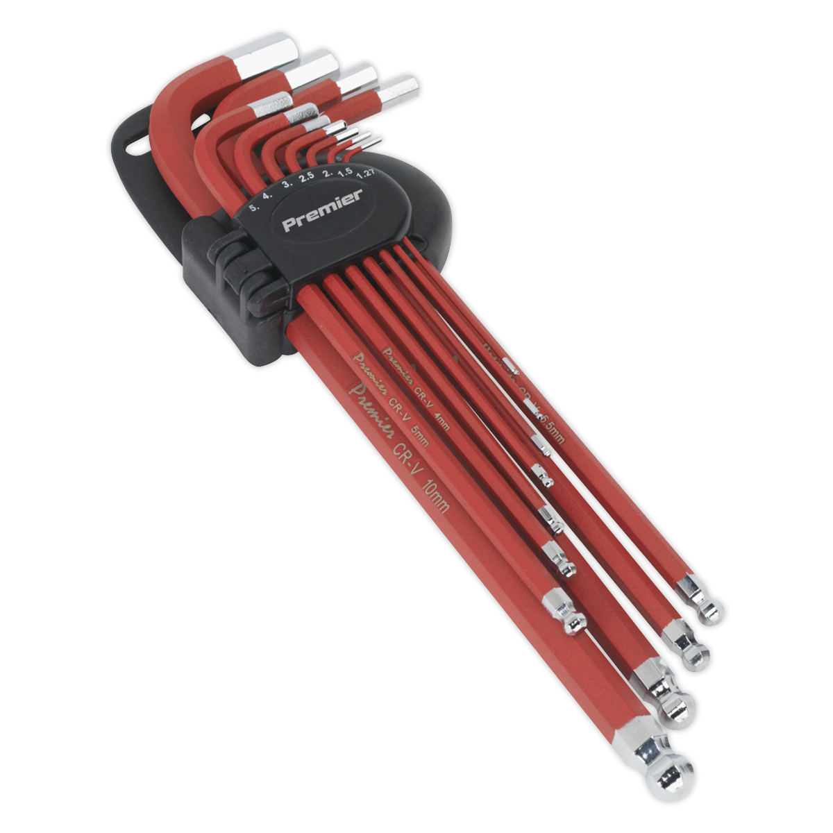 Ball-End Hex Key Set 11pc Anti-Slip Extra-Long Metric