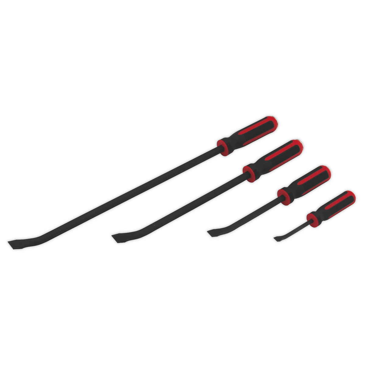 Angled Pry Bar Set 4pc Heavy-Duty with Hammer Cap