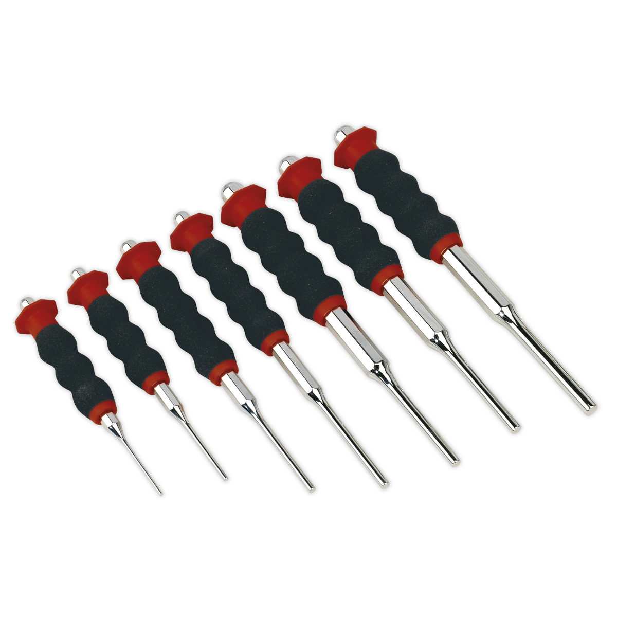 Sheathed Parallel Pin Punch Set 7pc 2-8mm