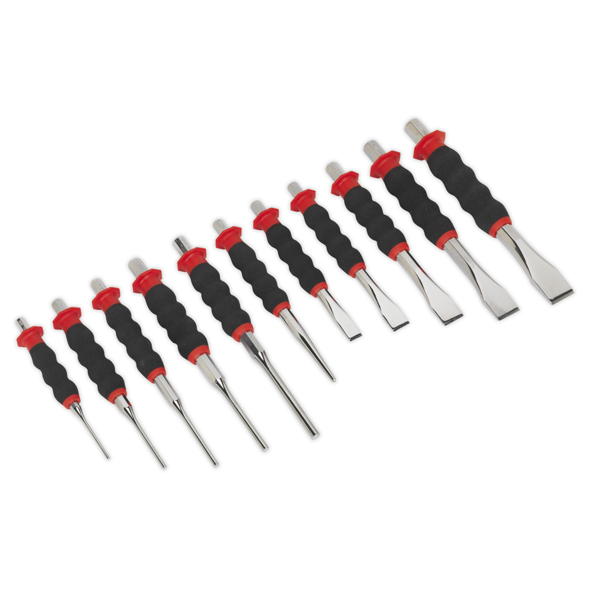 Sheathed Punch & Chisel Set 11pc