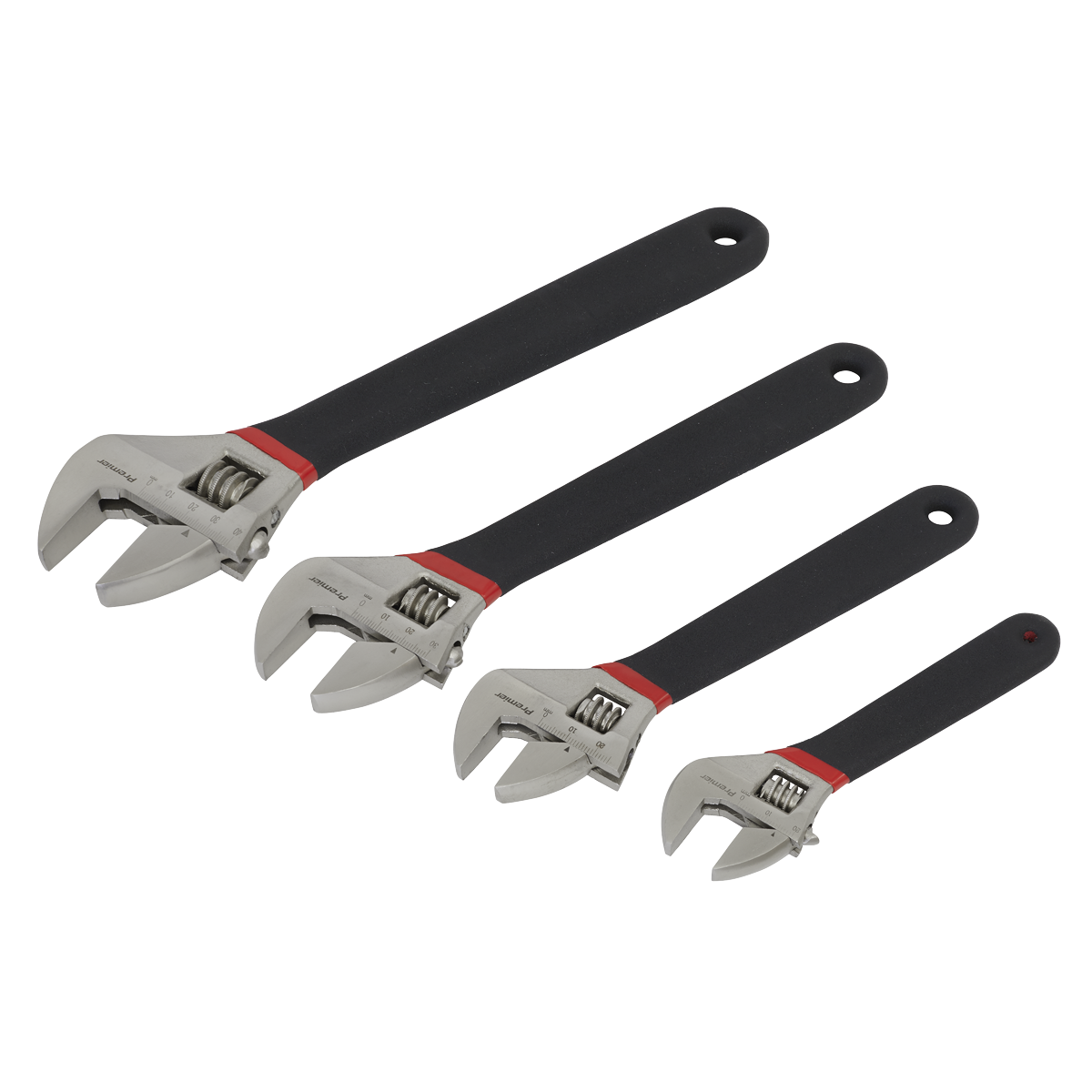 Adjustable Wrench Set 4pc Ni-Fe Finish