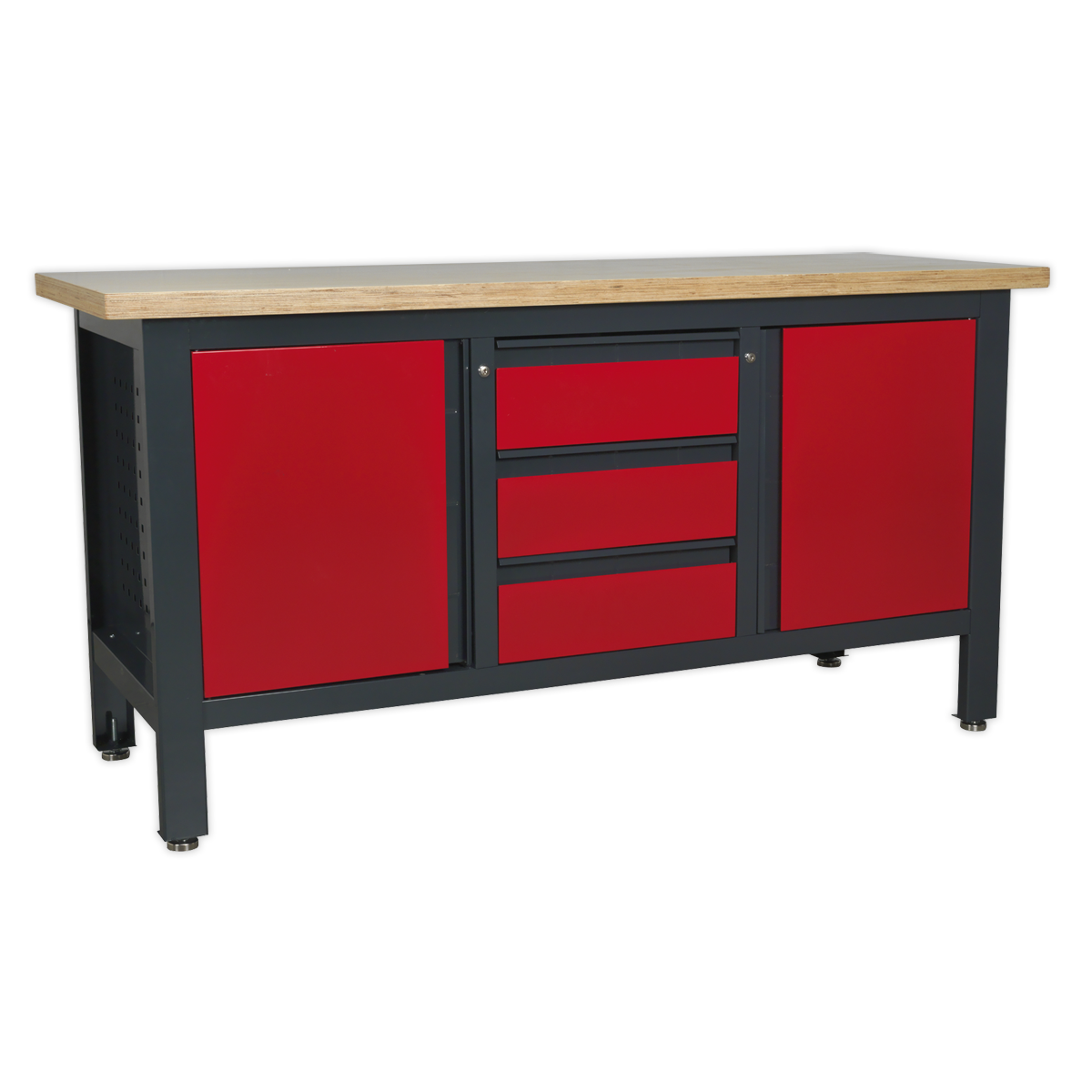 Workstation with 3 Drawers & 2 Cupboards