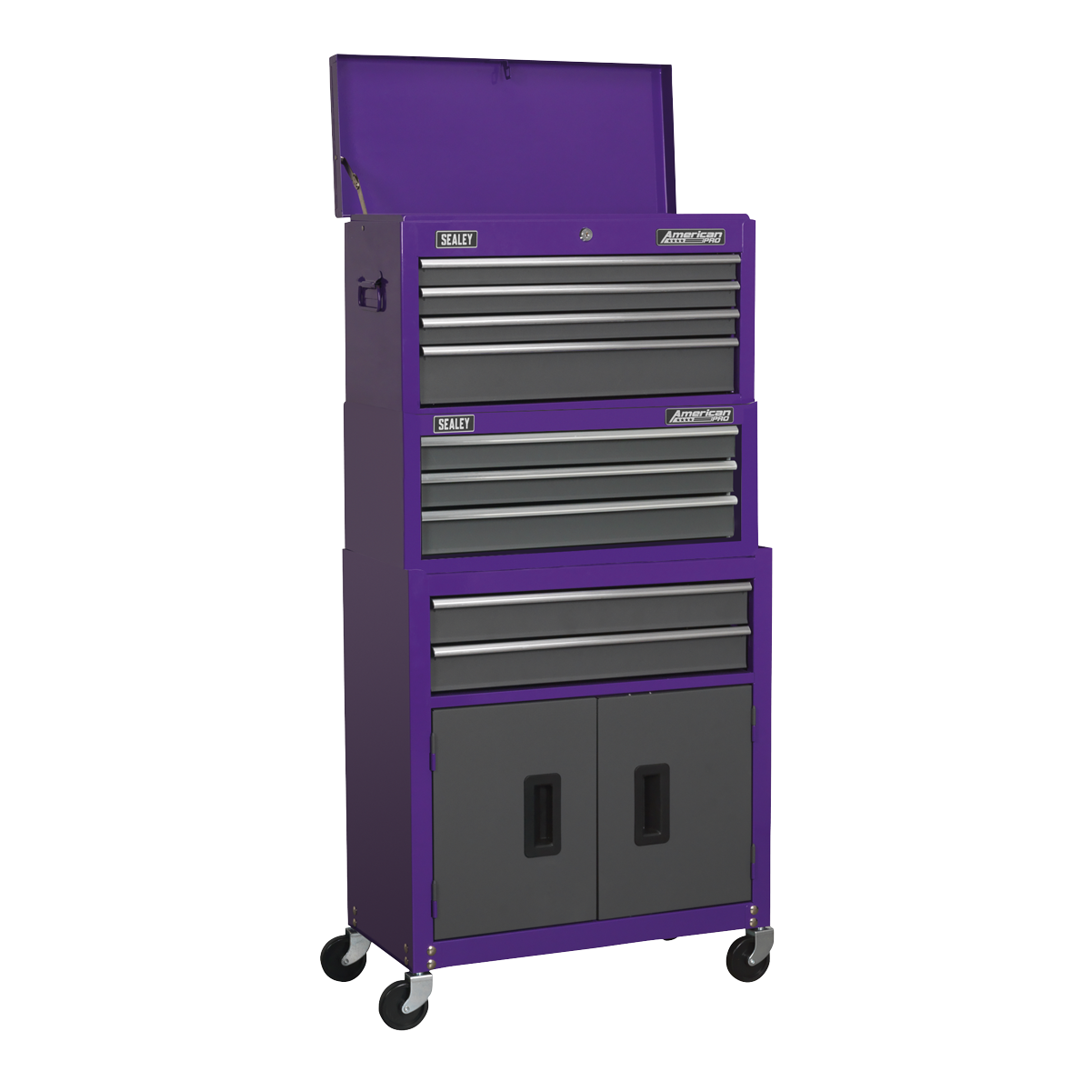 Topchest, Mid-Box & Rollcab 9 Drawer Stack – Purple