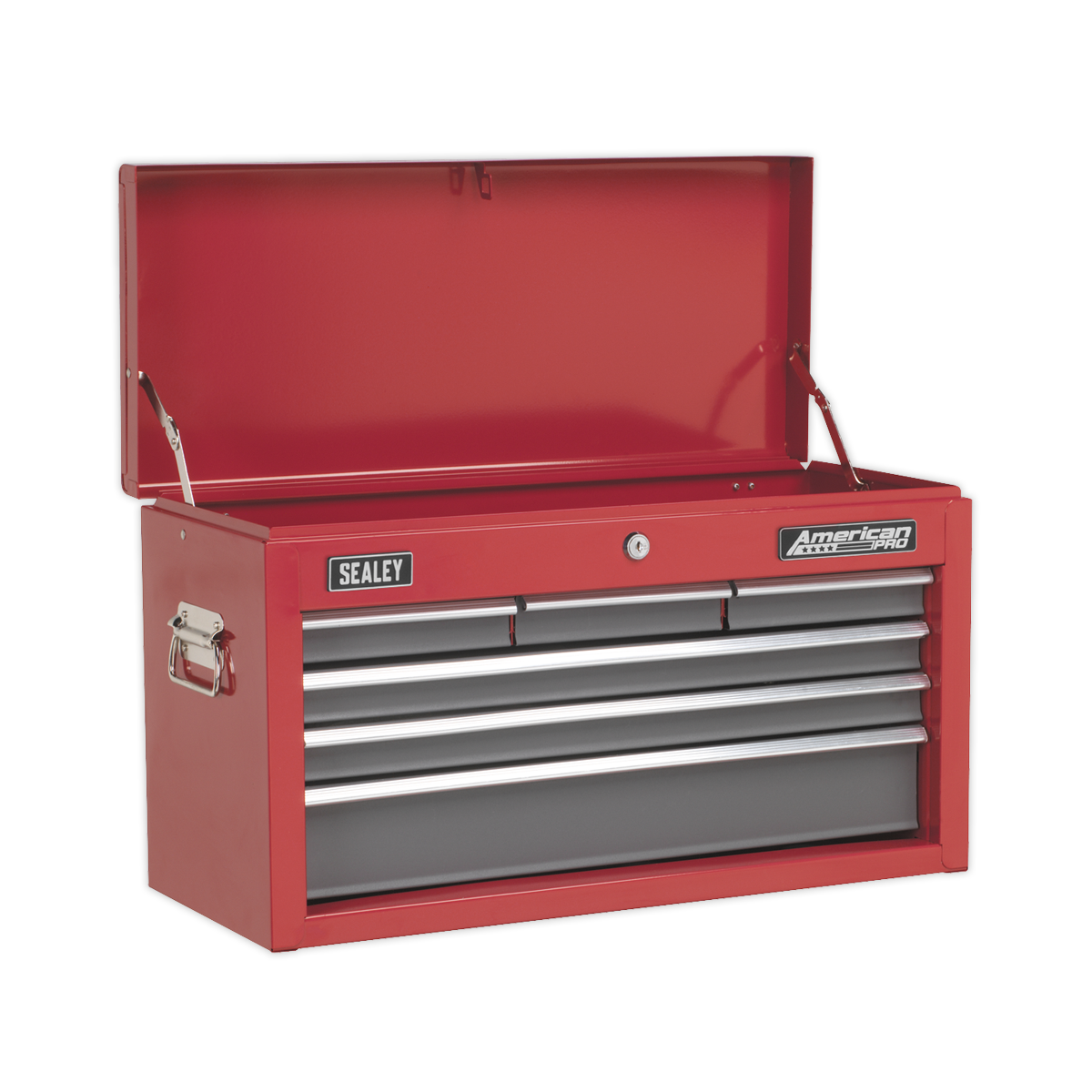 Topchest 6 Drawer with Ball-Bearing Slides – Red/Grey