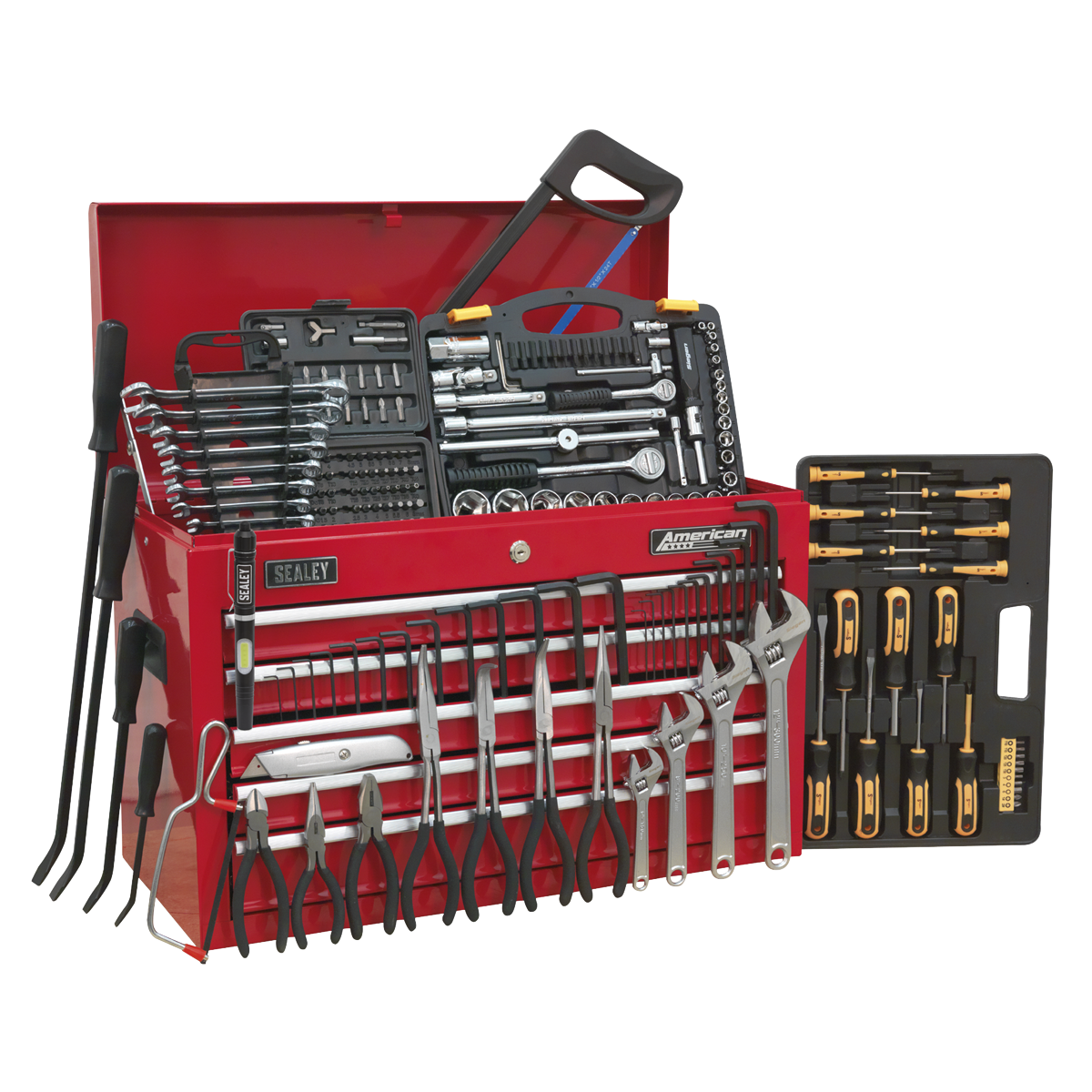 Topchest 5 Drawer with Ball-Bearing Slides – Red & 230pc Tool Kit