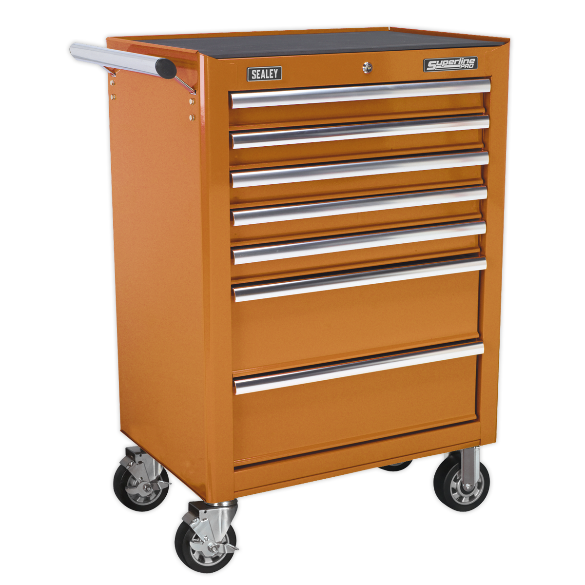 Rollcab 7 Drawer with Ball Bearing Slides – Orange