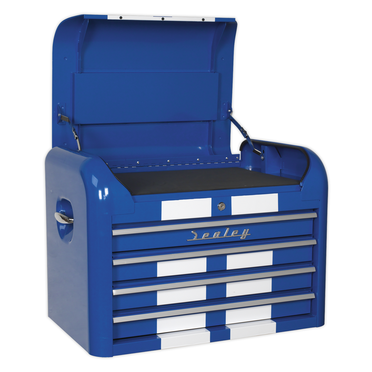 Topchest 4 Drawer Retro Style – Blue with White Stripes