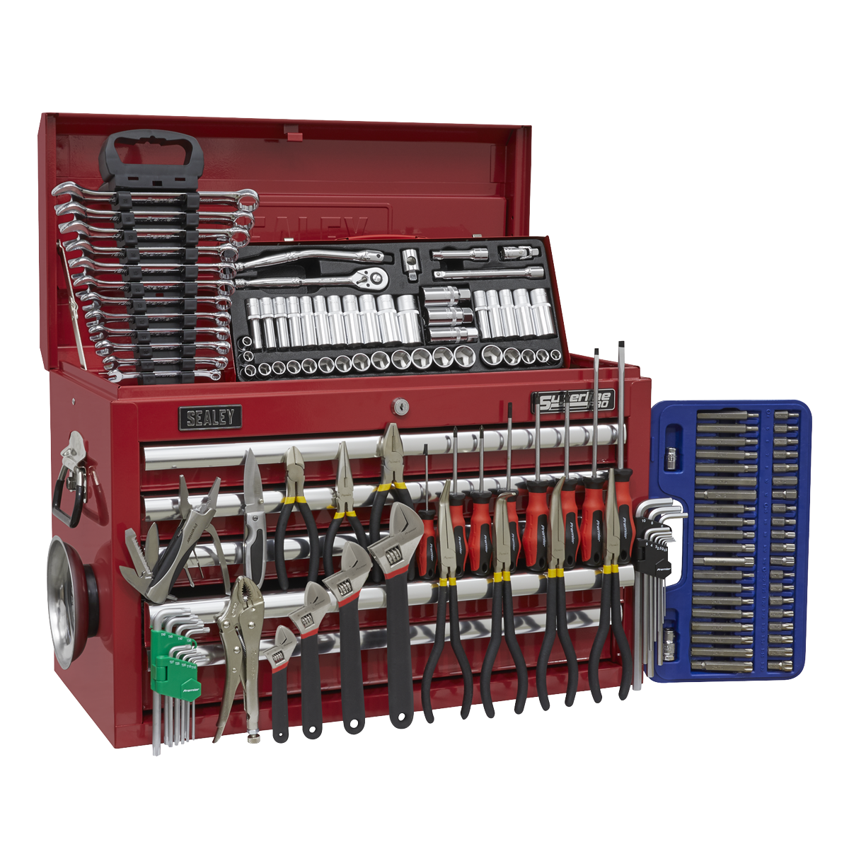 Topchest 5 Drawer with Ball Bearing Slides – Red & 140pc Tool Kit