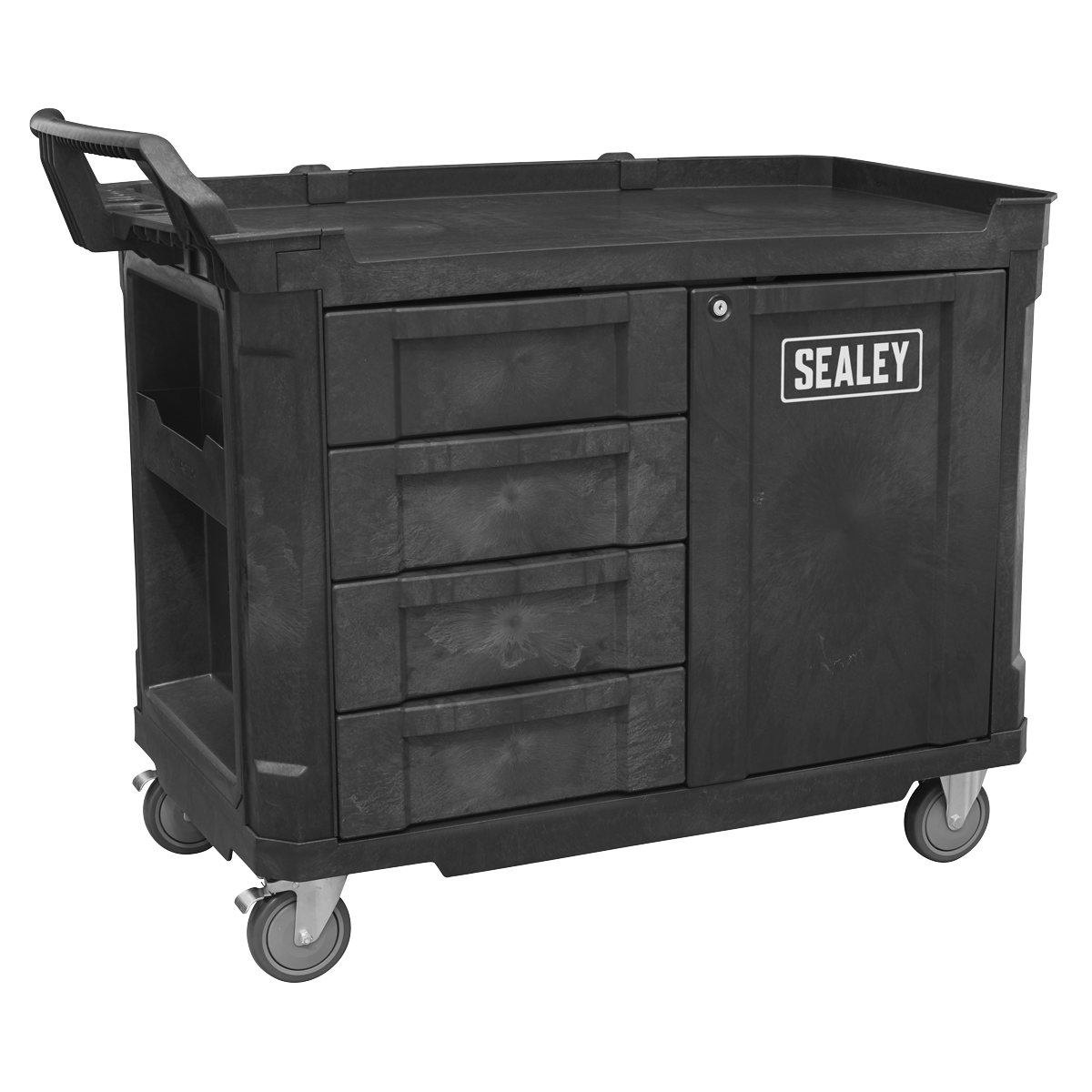 Mobile Workstation 4 Drawer & Cupboard 1210mm