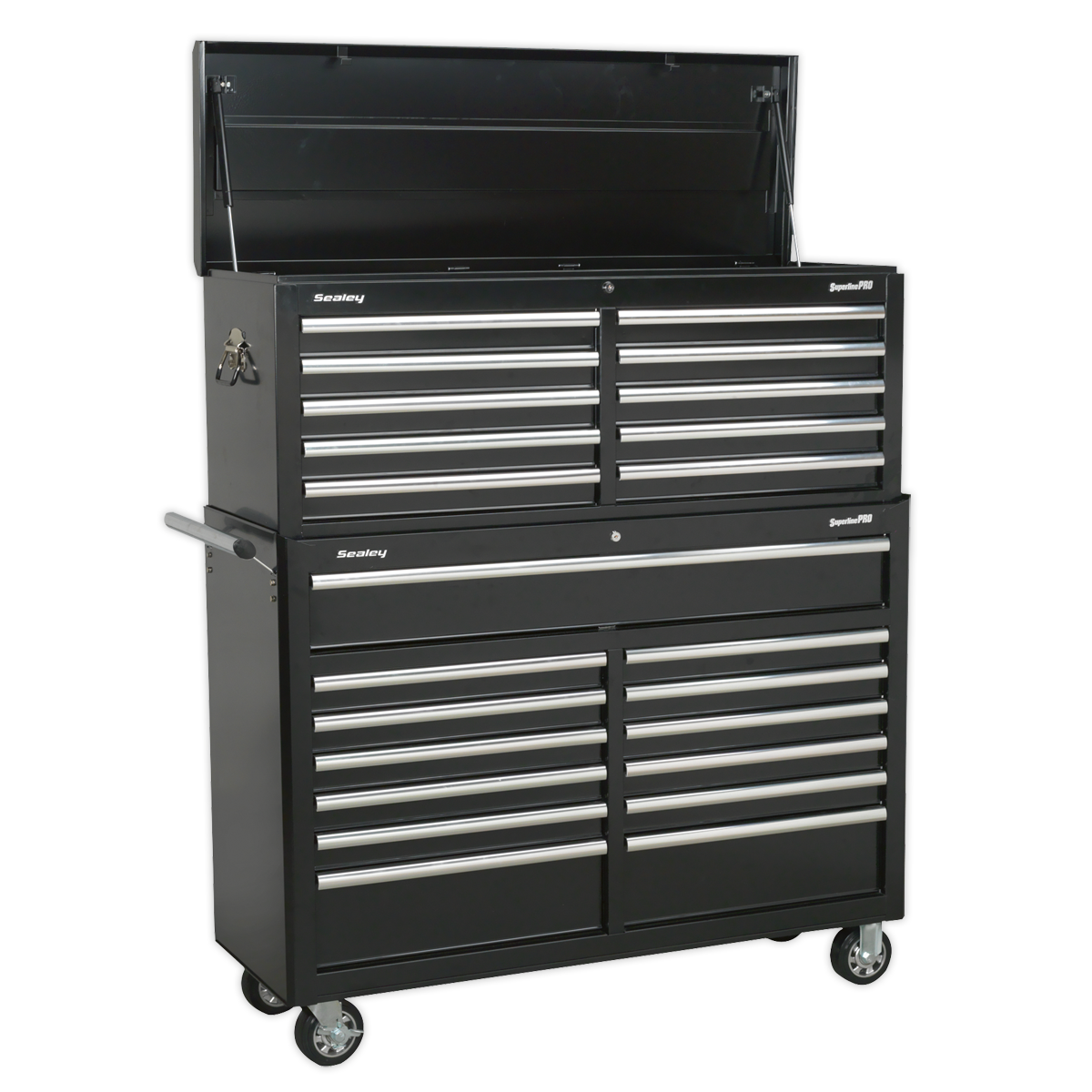 Tool Chest Combination 23 Drawer with Ball Bearing Slides – Black