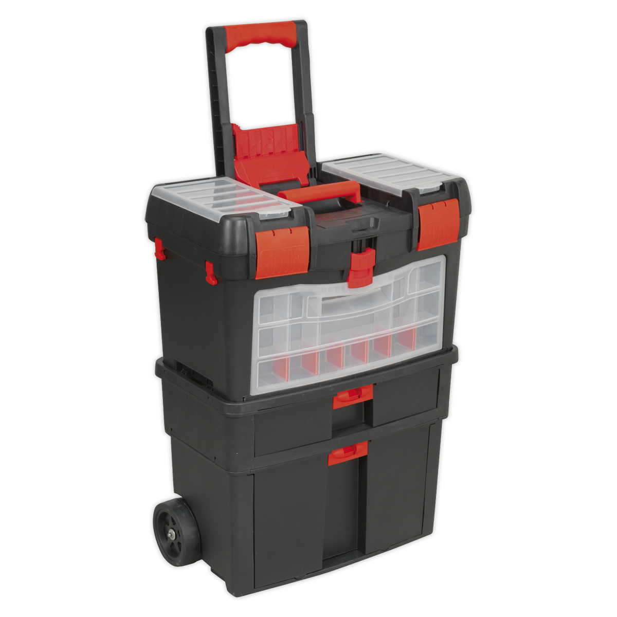 Mobile Toolbox with Tote Tray & Removable Assortment Box