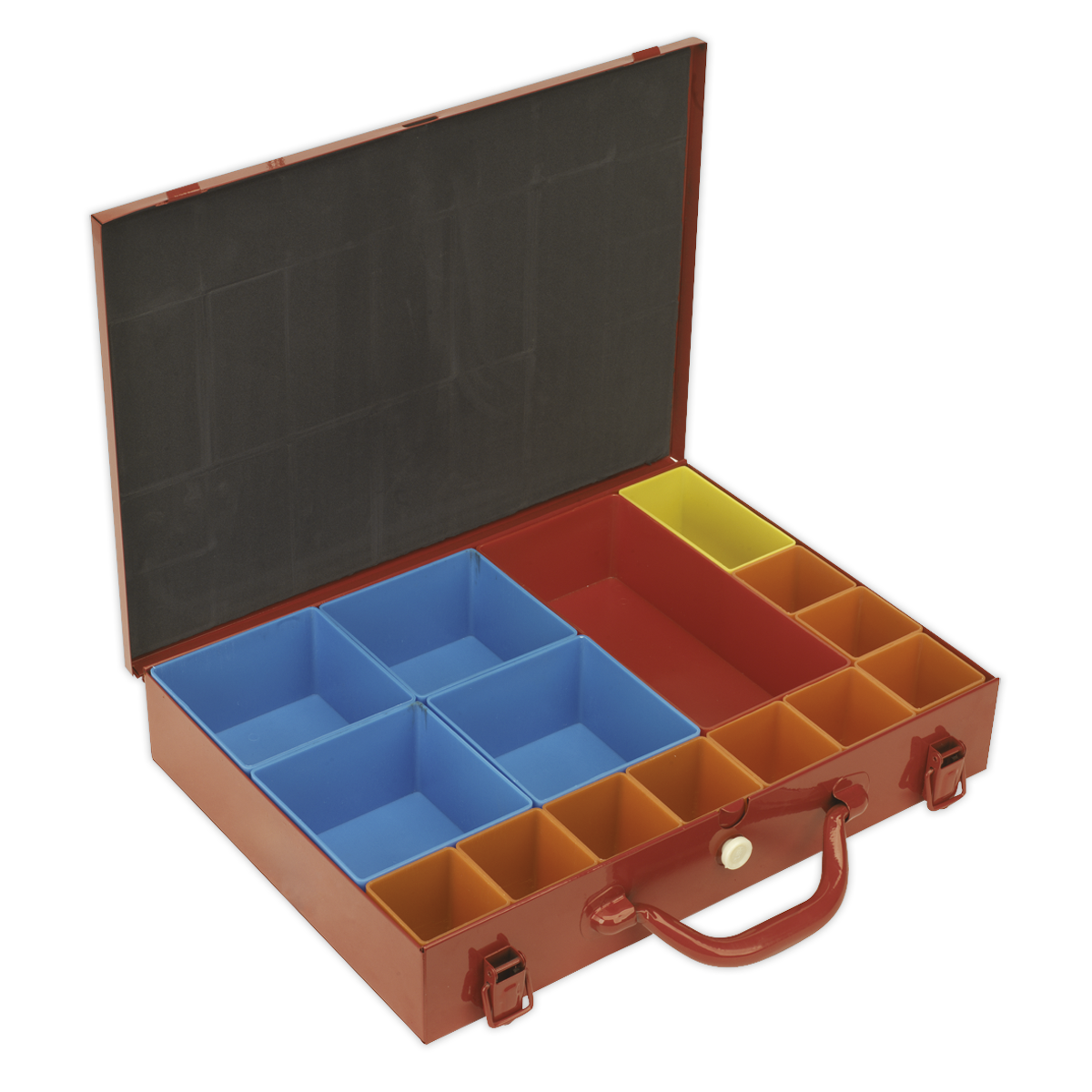 Metal Case with 15 Storage Bins