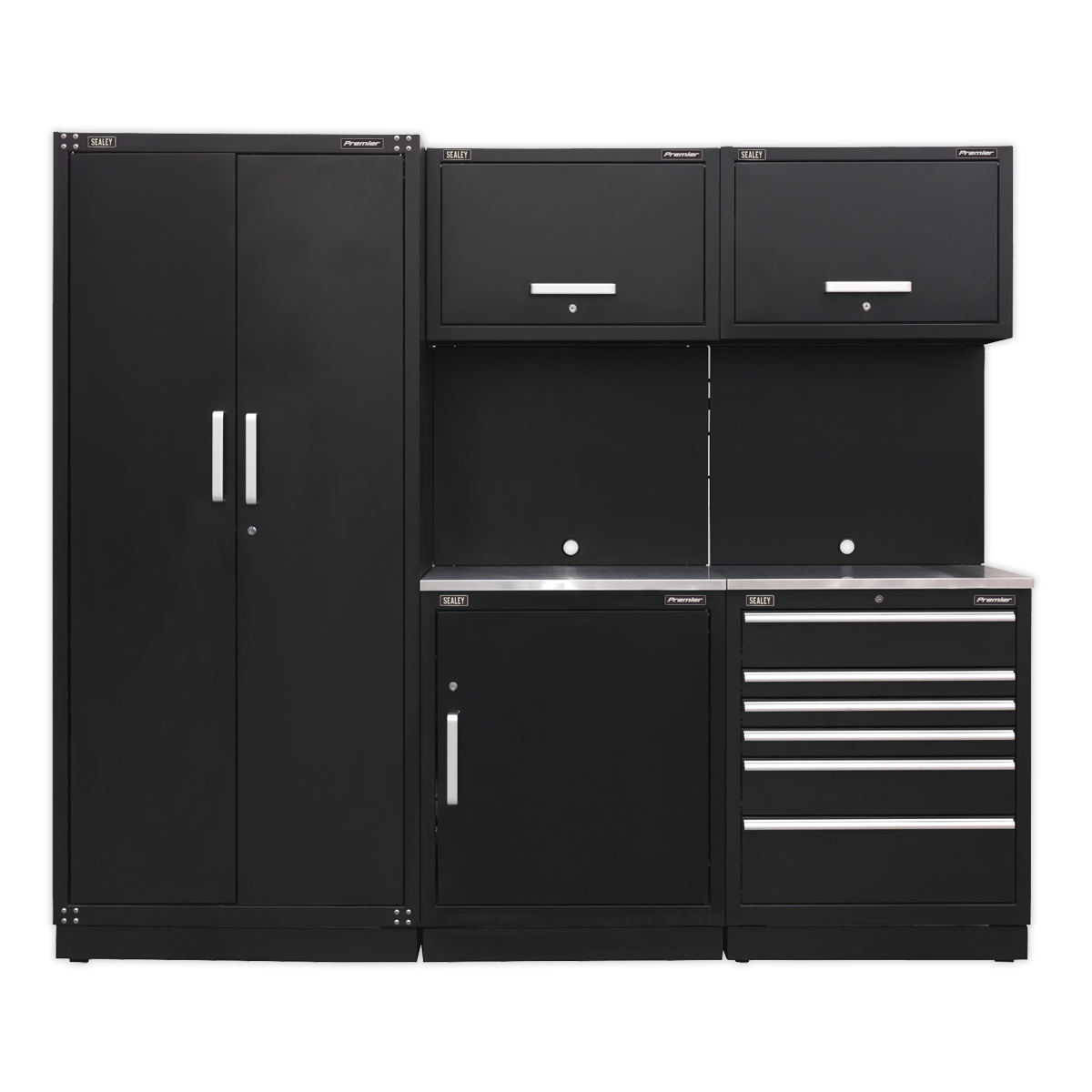 Premier 2.5m Storage System – Stainless Worktop