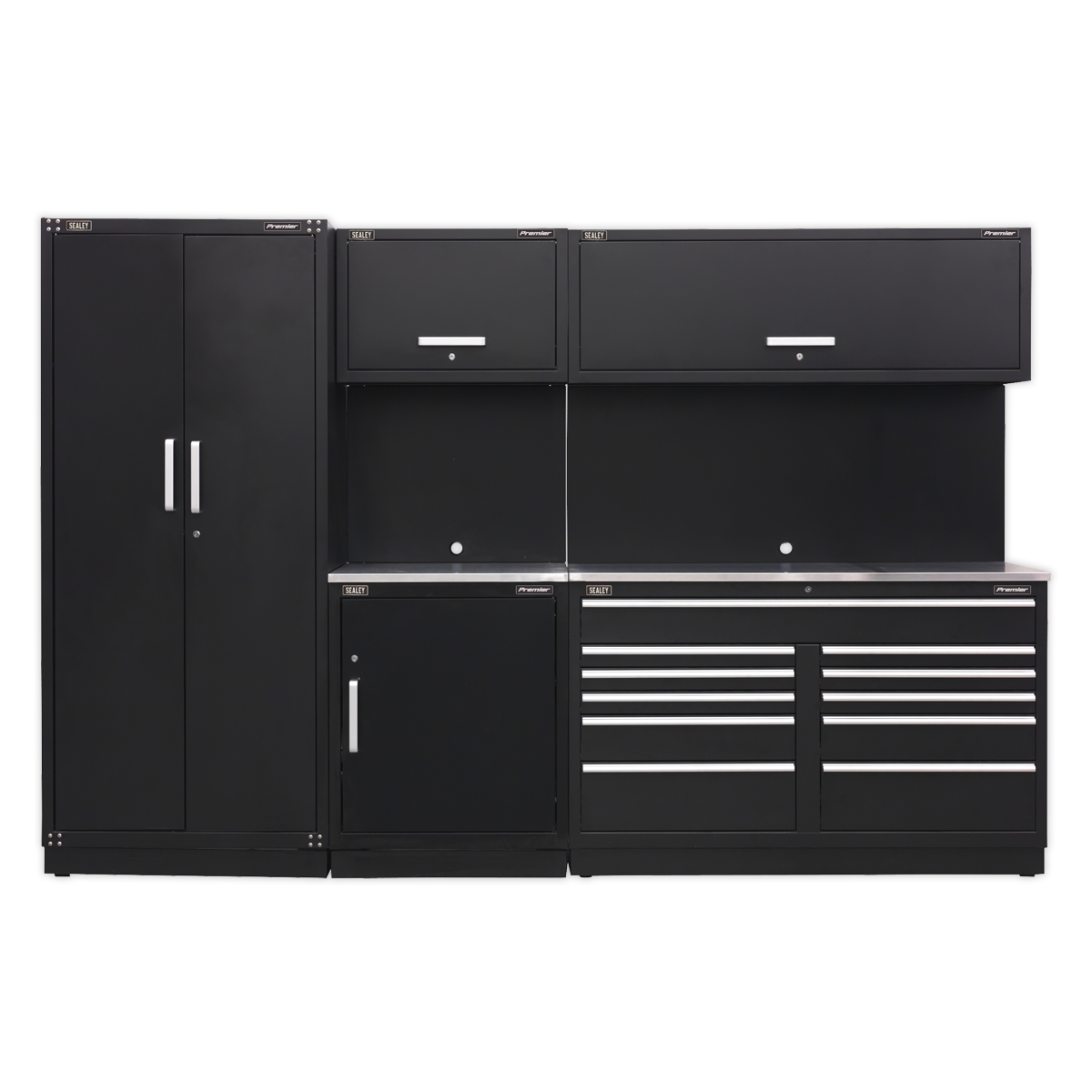Premier 3.3m Storage System – Stainless Worktop