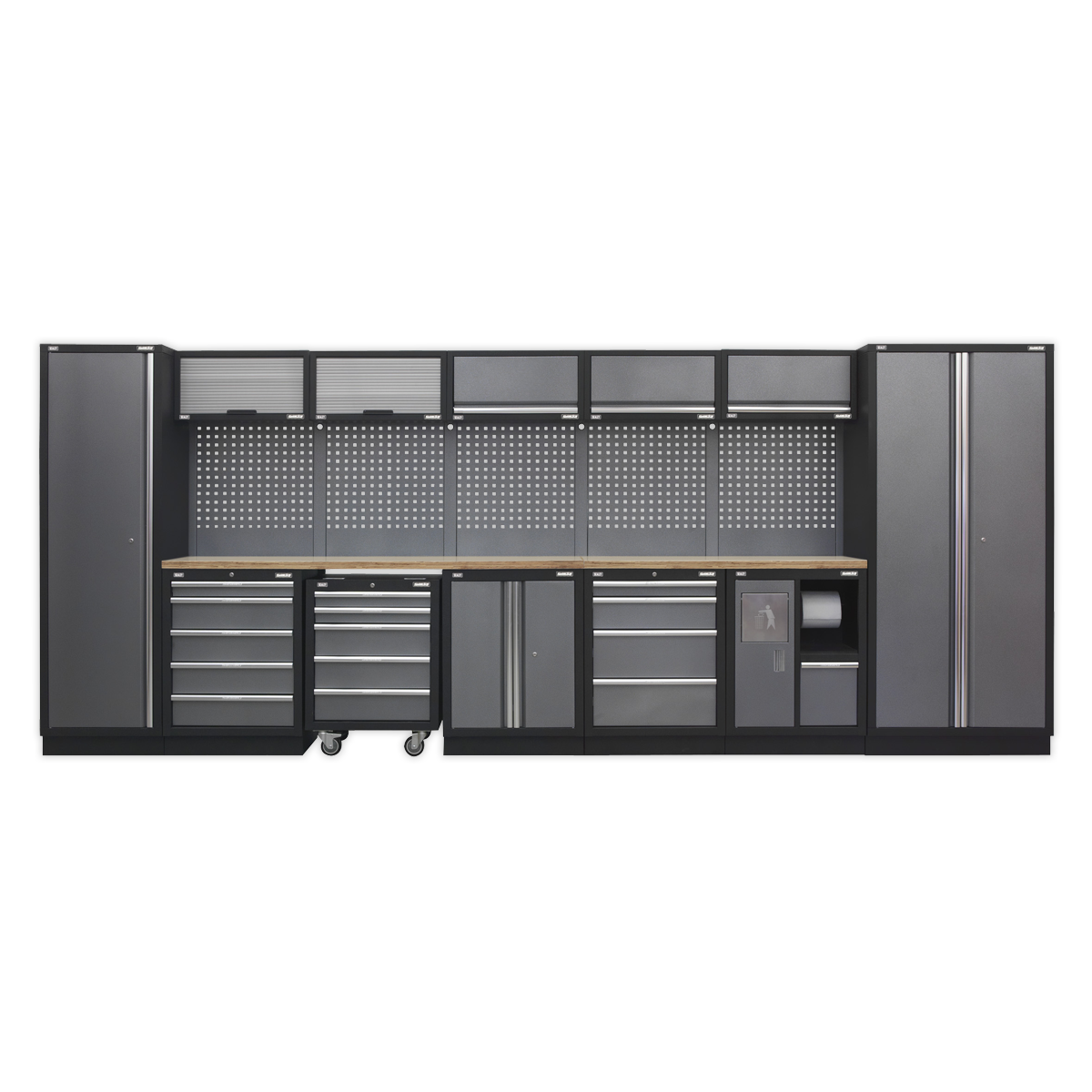 Superline Pro 4.9m Storage System – Wood Worktop