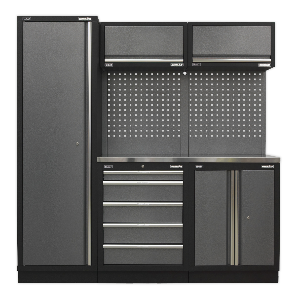Superline Pro 2.0m Storage System – Stainless Worktop