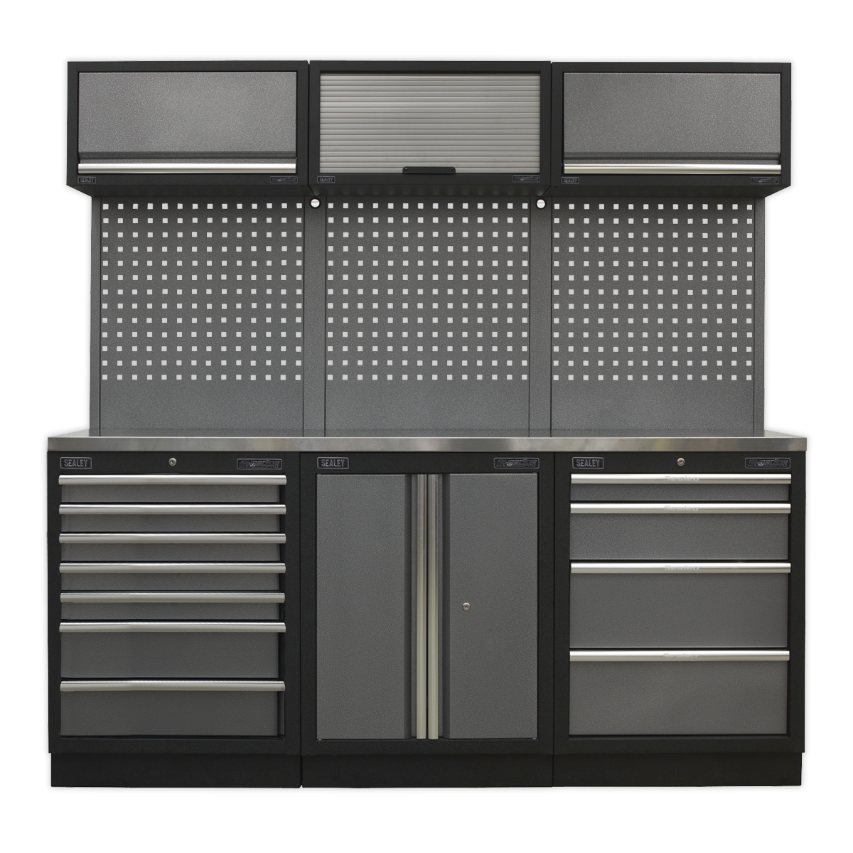 Superline Pro 2.0m Storage System – Stainless Worktop