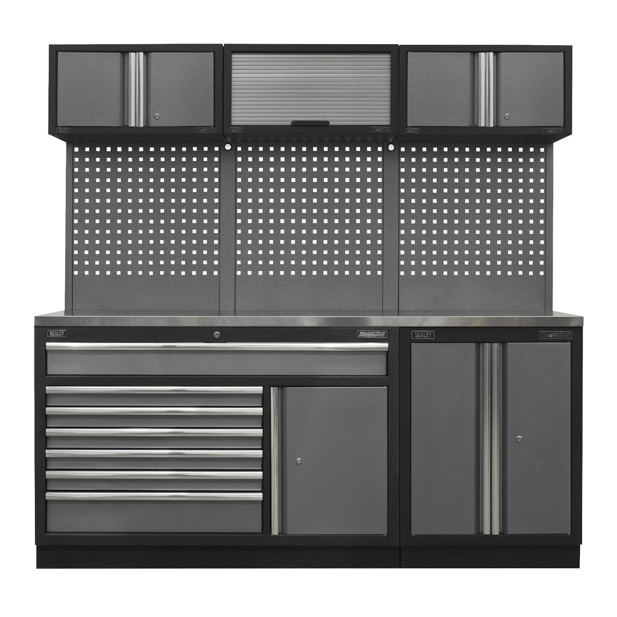 Superline Pro 2.04m Storage System – Stainless Steel Worktop