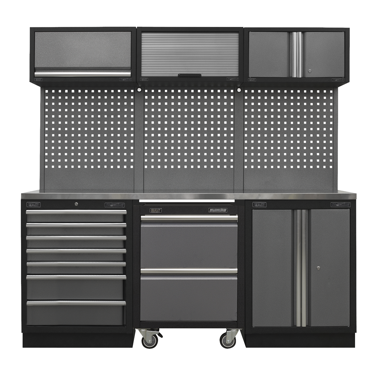 Superline Pro 2.04m Storage System – Stainless Steel Worktop