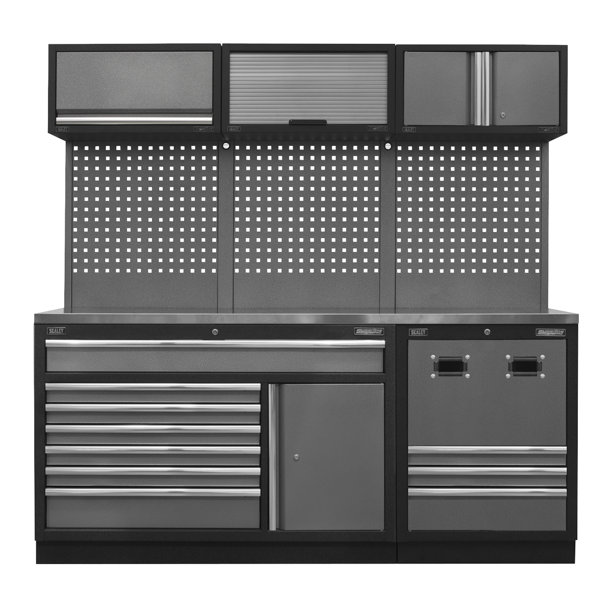 Modular Storage System Combo – Stainless Steel Worktop