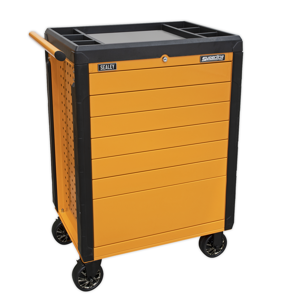 Rollcab 7 Drawer Push-To-Open Hi-Vis Orange