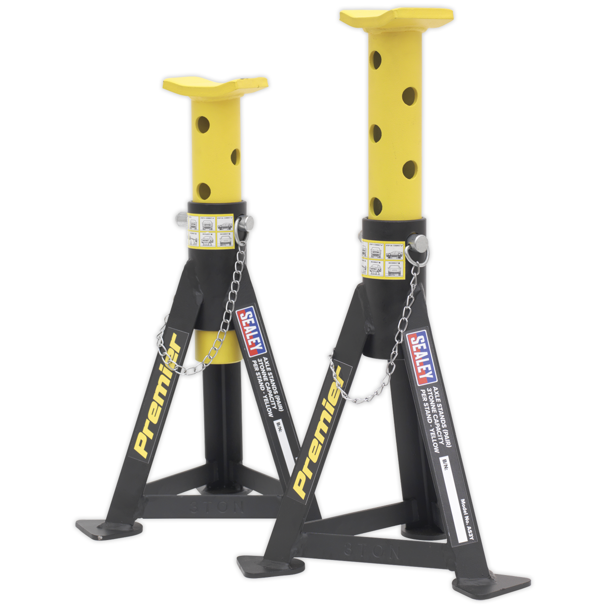 Axle Stands (Pair) 3tonne Capacity per Stand – Yellow