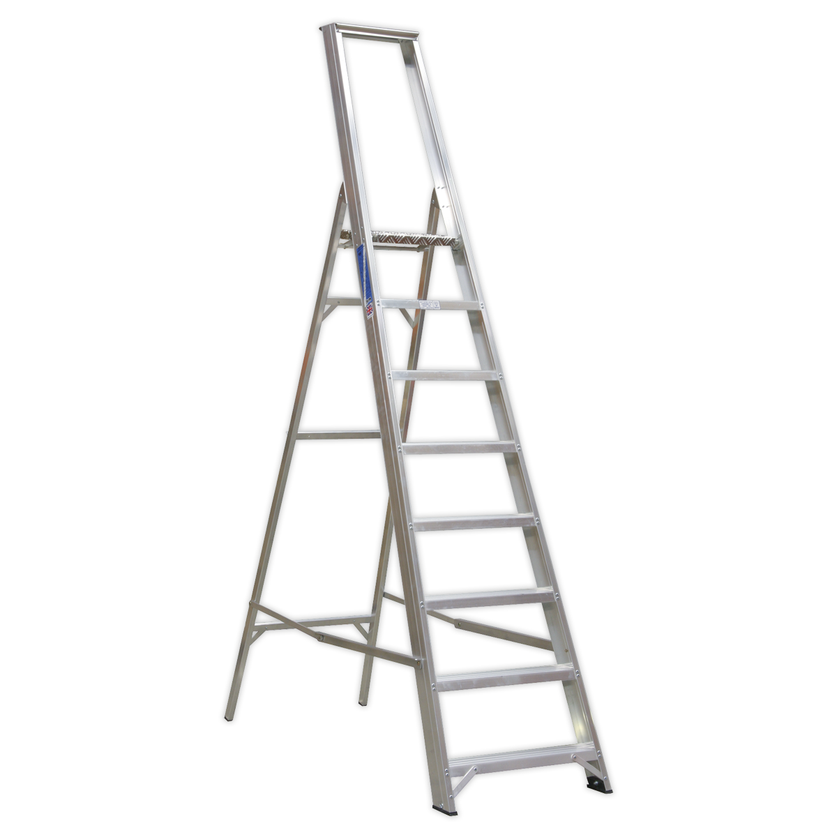 Aluminium Step Ladder 8-Tread Industrial BS 2037/1