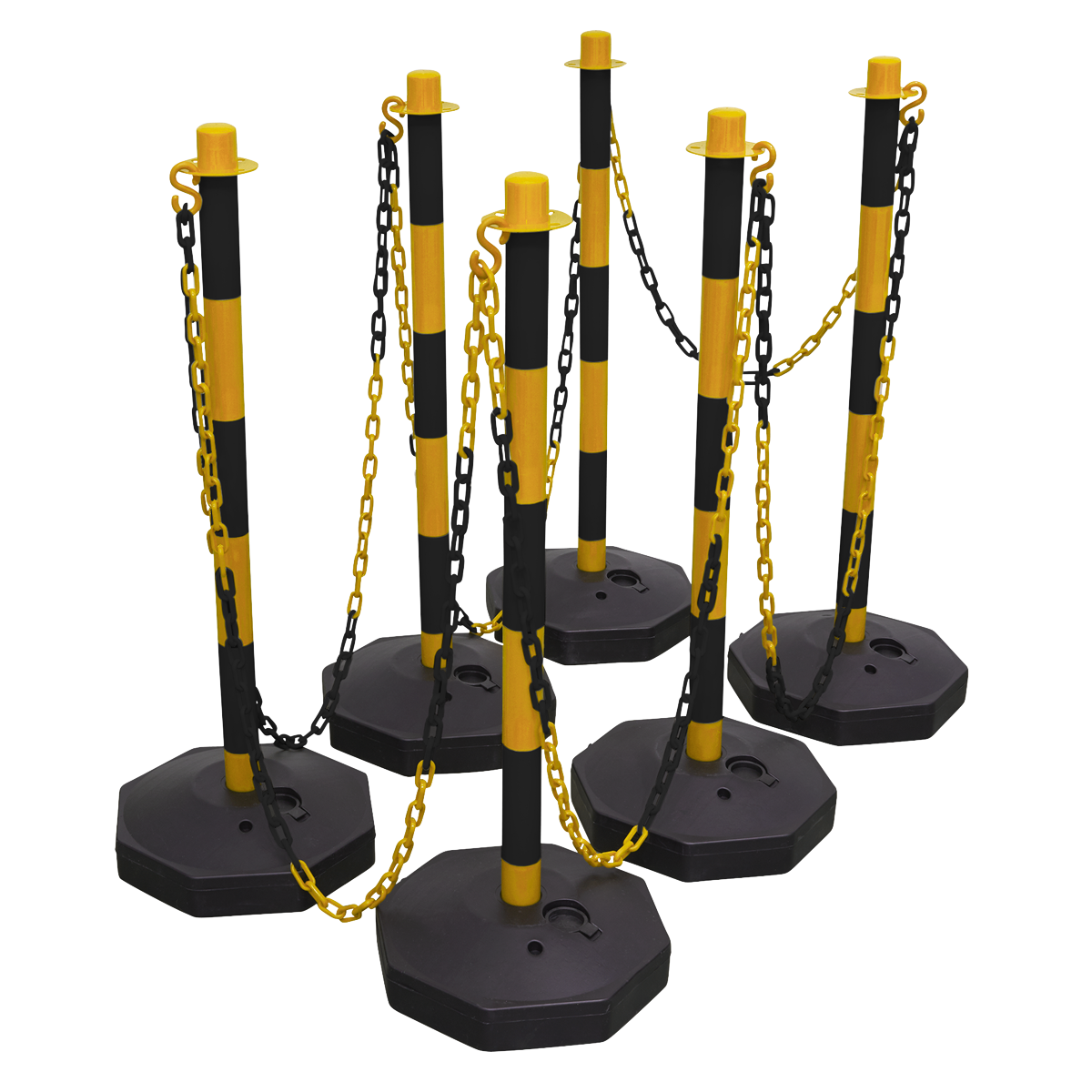 Black/Yellow Post & Chain Kit 25m
