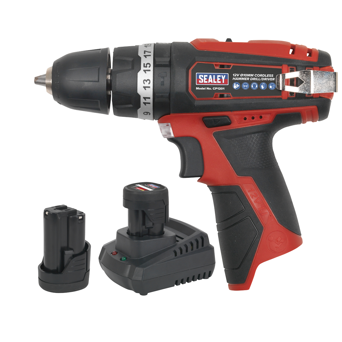 Hammer Drill/Driver Kit Ø10mm 12V Lithium-ion – 2 Batteries
