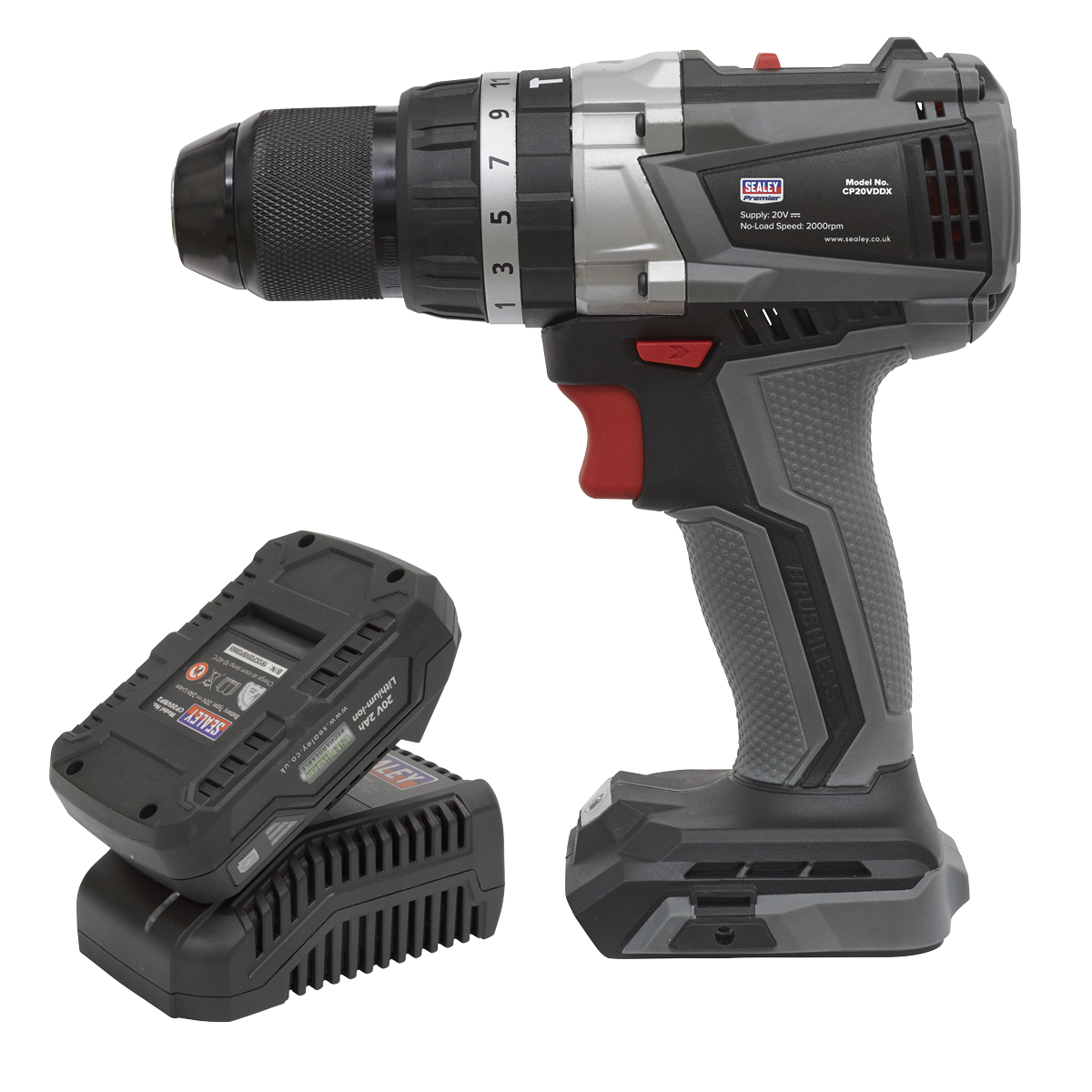 Brushless Hammer Drill/Driver Kit Ø13mm 20V 2Ah