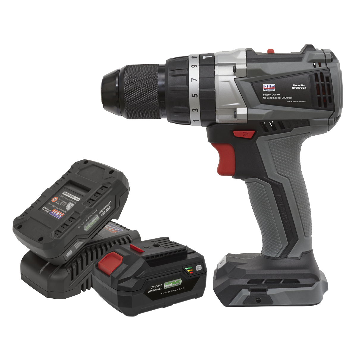 Brushless Hammer Drill/Driver Kit Ø13mm 20V – 2 Batteries