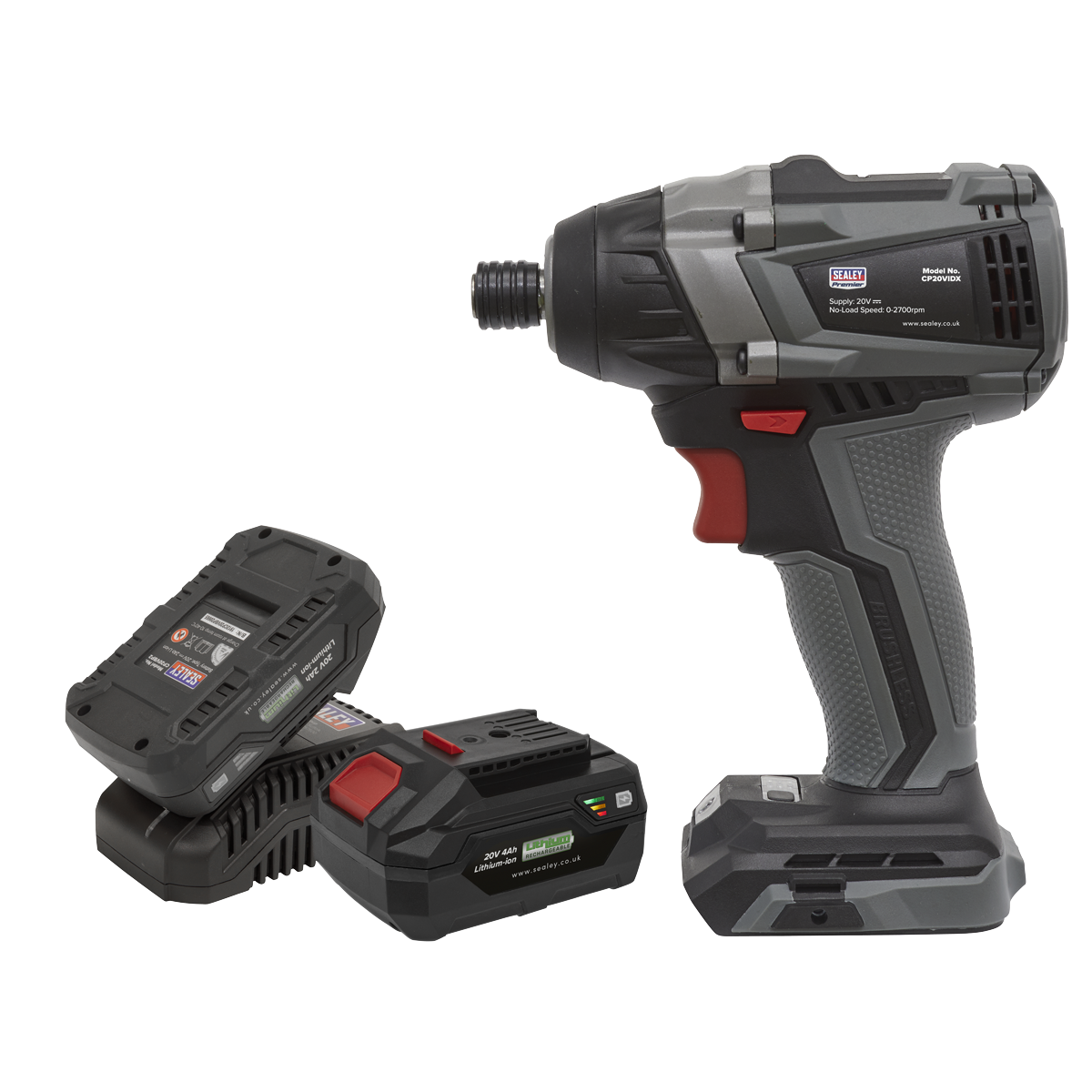 Brushless Impact Driver Kit 1/4″Hex 20V – 2 Batteries